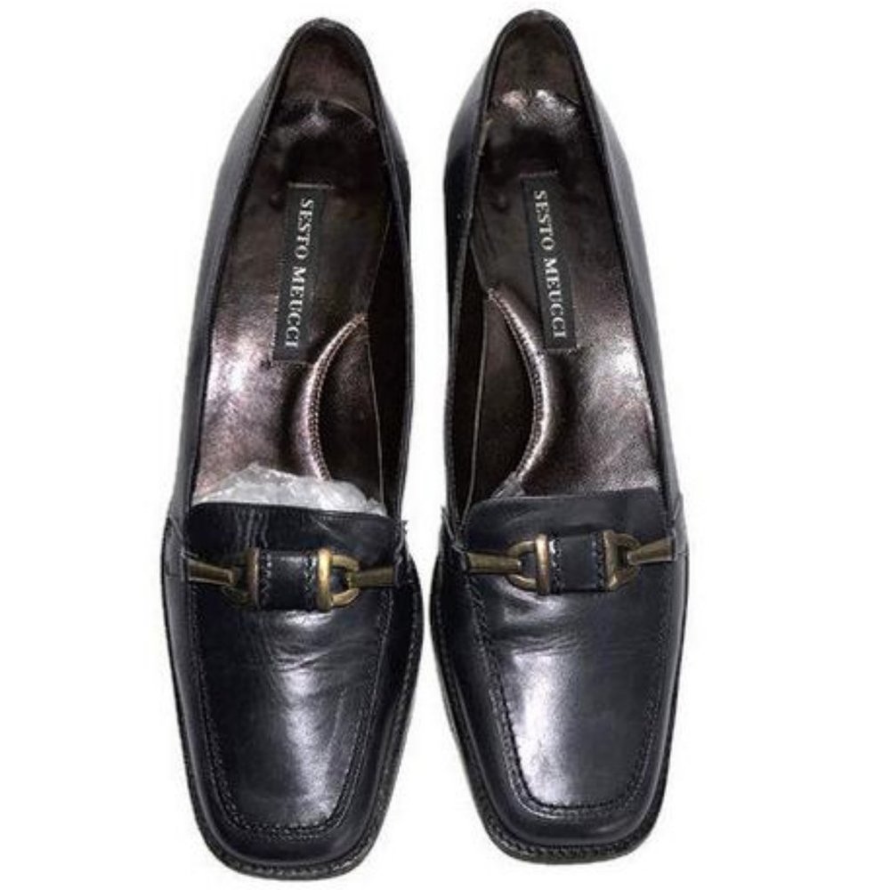 Vintage Sesto Meucci Shoes Navy Blue Leather 6